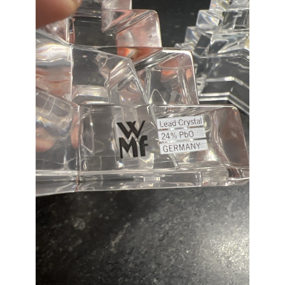 Vintage WMF Germany Lead Crystal Star Shaped Tapered Candle Holder‎ MCM Deco (2) - Picture 5 of 7